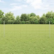 vidaXL Φράχτης με Στήλες. Ασημί 0.8 x 25 m Ατσάλι