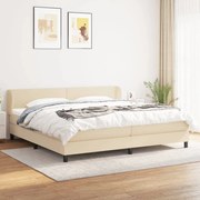 Κρεβάτι Boxspring με Στρώμα Κρεμ 200x200 εκ. Υφασμάτινο