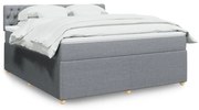 vidaXL Κρεβάτι Boxspring με Στρώμα Ανοιχτό Γκρι 180x200 εκ. Υφασμάτινο