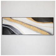 Πίνακας Σε Καμβά Μαύρο-Άσπρο &amp; Χρυσό 52x152x4.5cm 755-12042 Estheti 755-12042 Μαύρο-Λευκό