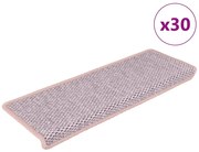 vidaXL Πατάκια Σκάλας Αυτοκόλ. 30 τεμ. Όψη Σιζάλ 65x21x4 εκ. Ροζ