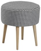 Σκαμπό ADA Houndstooth Ανθρακί Ύφασμα 40x43cm - 14870116