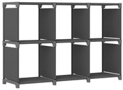 Ραφιέρα με 6 Κύβους Γκρι 103 x 30 x 72,5 εκ. Υφασμάτινη