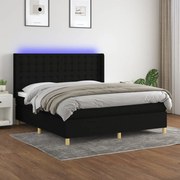 ΚΡΕΒΑΤΙ BOXSPRING ΜΕ ΣΤΡΩΜΑ &amp; LED ΜΑΥΡΟ 180X200 ΕΚ. ΥΦΑΣΜΑΤΙΝΟ 3139215