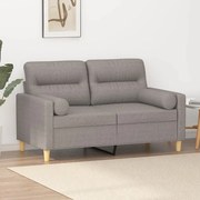vidaXL Καναπές Διθέσιος Taupe 120 εκ. Υφασμάτινος Διακ. Μαξιλάρια