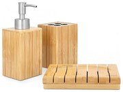 Σετ Μπάνιου 3Τμχ 50084.03 18,5x16x11cm Natural-Inox Navaris Bamboo