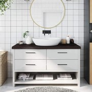 vidaXL Πάγκος Μπάνιου Σκούρο Καφέ 100x40x(2-6) εκ. Επεξεργ. Μασίφ Ξύλο