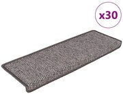 vidaXL Πατάκια Σκάλας Αυτοκόλ. 30 τεμ. Όψη Σιζάλ Γκρι/Μπεζ 65x21x4 εκ.
