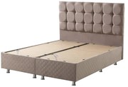 Κρεβάτι με Κεφαλάρι & Βάση με Αποθηκευτικό Χώρο με Ύφασμα Βελουτέ Channel Υπέρδιπλη (160x200cm) Μπεζ