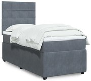 vidaXL Κρεβάτι Boxspring με Στρώμα Σκούρο Γκρι 80x200 εκ. Βελούδινο