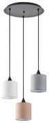 SE21-BL-B10-3BL-SH123 ADEPT FLEX  White, Grey, Brown Fabric Shade Pendant+