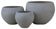 FLOWER POT-5  Set 3 τεμαχίων Cement Grey Φ32x26 - Φ43x32 - Φ55x40cm