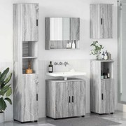 vidaXL Σετ Επίπλων Μπάνιου με πόρτα 5 pcs Γκρι sonoma 61 x 35 x 64 εκ.