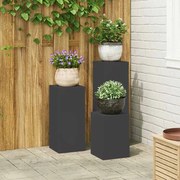 vidaXL Στήριξη φυτών 3 pcs Μαύρο 24 x 24 x 75 εκ. Ατσάλι