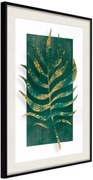 Αφίσα - Gilded Palm Leaf - 40x60 - Μαύρο - Με πασπαρτού