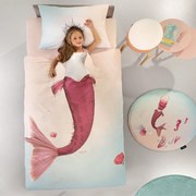 Παπλωματοθήκη Παιδική Mermaid Suede (Σετ 2τμχ) Multi Saint Clair Μονό 165x225cm Cotton-Microfiber