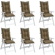 Μαξιλάρια Καρέκλας Κήπου Πλάτη 6τεμ Taupe 120x50x7 εκ. Ύφασμα 4002372