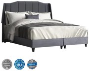 ΚΡΕΒΑΤΙ ROZARIO ΑΠΟ ΓΚΡΙ ΒΕΛΟΥΔΟ HM611.10 ΓΙΑ ΣΤΡΩΜΑ 160x200 εκ.