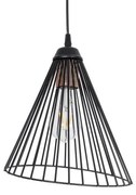 ARCWIRE 203-0015 Μοντέρνο Κρεμαστό Φωτιστικό Πλέγμα Μονόφωτο 1 x E27 IP20 Μαύρο Μέταλλο-Μ25 x Π25 x Υ30cm Globostar-203-0015-Μαύ 203-0015