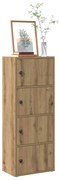 Βιβλιοθήκη Αρτισιανή Δρυς 40x24x102 εκ. Επεξ. Ξύλο - Καφέ