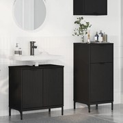 vidaXL Σετ Επίπλων Μπάνιου με συρτάρι 2 pcs Μαύρο 39.5 x 36 x 88 εκ