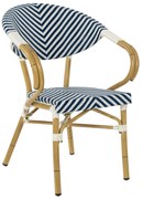 Πολυθρόνα Bamboo Look Μπλε-Λευκό 59x56x82 Υ Εκ.
