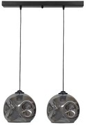 Φωτιστικό Οροφής - Ράγα Pop 02-0394 2/Ε27 Φ20x55x100cm Fume-Black Heronia Μέταλλο,Γυαλί