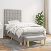 vidaXL Κρεβάτι Boxspring με Στρώμα Ανοιχτό Γκρι 80x200 εκ. Υφασμάτινο