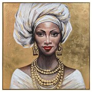 Πίνακας σε Καμβά &quot;Woman Face&quot; FL4962 Fylliana Καφέ - Χρυσό - Λευκό 100x3x100 εκ. 100x3x100 εκ.