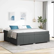 vidaXL Σκελετός Κρεβατιού Σκούρο γκρι 200 x 200 cm ύφασμα