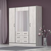 Ντουλάπα Τετράφυλλη Ofelia 180x200x52cm Oak Blanco - GRA960