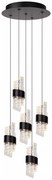 Φωτιστικό Κρεμαστό Lucide 13496-36-30 KLIGANDE Μαύρο Ματ (Black Mat)|Διάφανο (Transparent) 2700 K