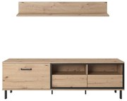 Έπιπλο Τηλεόρασης Με Ράφι Nest L_NEST_TV 165x82x42cm Anthracite-Natural