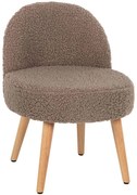 Σκαμπό Με Πλάτη Yasmine HM8395.25 47x46x64,5cm Μπουκλέ Ύφασμα Light Brown