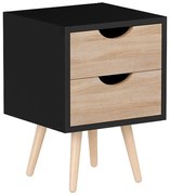 Κομοδίνο Selma pakoworld σε μαύρη-sonoma απόχρωση 29.7x29.7x45εκ