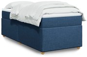 Κρεβάτι Boxspring με Στρώμα Μπλε 90x190 εκ.Υφασμάτινο - Μπλε