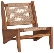 ΚΑΡΕΚΛΑ LOUNGE LUKILLA HM9913 ΞΥΛΟ TEAK ΣΕ ΦΥΣΙΚΟ--ΣΥΝΘ.ΣΧΟΙΝΙ ΜΠΕΖ 55,5x74x65Υεκ.