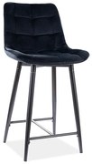 Καρέκλα μπαρ ύφασμιμι Chic H2 45x37x92 μαύρο/μαύρο βελούδο DIOMMI CHICH2VCC DIOMMI-80-1775