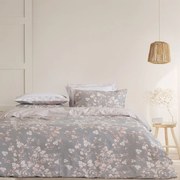 Σεντόνια Φανελένια Florian (Σετ 4τμχ) Grey-Pink Nima Υπέρδιπλo 240x260cm 100% Βαμβακερή Φανέλα