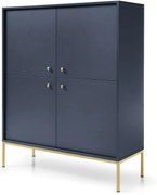 Lh-homefurniture Μπουφές Mono χρώμα Μπλε +χρυσό 103,5x125,5x39cm P_MN_B_NT_G