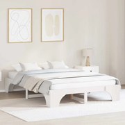 vidaXL Σκελετός Κρεβατιού Λευκό 207 x 147 x 30 εκ. Μασίφ ξύλο πεύκου