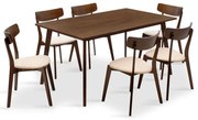 Τραπεζαρία Benson - Toto Σετ 7τμχ 200-000190 150x90x75cm Walnut 6 Θέσεων