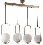 Φωτιστικό Οροφής - Ράγα Ahu 846STL2893 65x18x70cm 4xE27 40W Gold-White Opviq