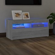 vidaXL Έπιπλο Τηλεόρασης με LED Γκρι Sonoma 90x35x40 εκ.