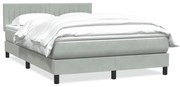 vidaXL Κρεβάτι Boxspring με Στρώμα Ανοιχτό Γκρι 140x210 εκ. Βελούδινο