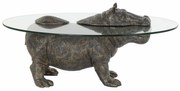 Βοηθητικό Τραπεζάκι DKD Home Decor Διαφανές Χαλκός 80 x 50 x 37 cm
