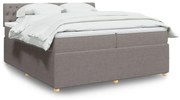 Κρεβάτι Boxspring με Στρώμα Taupe 200x200 εκ. Υφασμάτινο - Μπεζ-Γκρι