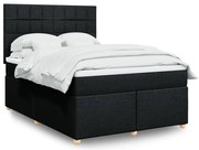 vidaXL Κρεβάτι Boxspring με Στρώμα Μαύρο 160x200 εκ. Υφασμάτινο