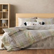 Παπλωματοθήκη Φανελένια Carpaccio 26 (Σετ 3τμχ) Beige-Green Kentia Υπέρδιπλo 220x240cm 100% Βαμβάκι