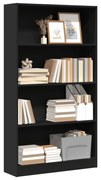 Βιβλιοθήκη Μαύρη 80x24x143 εκ. από Επεξεργασμένο Ξύλο